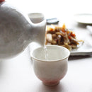陶葊 花結晶 (白地赤青) 酒器 (3点セット)【京焼-清水焼】
