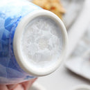陶葊 花結晶 (白地赤青) 酒器 (3点セット)【京焼-清水焼】