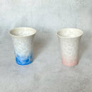 FLOWER CRYSTAL (WHITE & RED) FREE CUP (2 PIECE SET), Kyoto Ware, Kiyomizu Ware