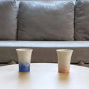 FLOWER CRYSTAL (WHITE & RED) FREE CUP (2 PIECE SET), Kyoto Ware, Kiyomizu Ware
