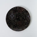 PLATE (HANA CLOISONNE) BEIGE & BLACK 2 PIECE SET, Large Plate, Platter, Nishijin Textile
