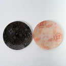 PLATE (HANA CLOISONNE) BEIGE & BLACK 2 PIECE SET, Large Plate, Platter, Nishijin Textile