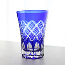LAYERED YARAI TUMBLER PAIR, Edo Kiriko Glass