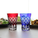 LAYERED YARAI TUMBLER PAIR, Edo Kiriko Glass