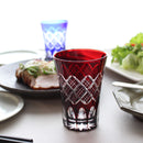 LAYERED YARAI TUMBLER PAIR, Edo Kiriko Glass