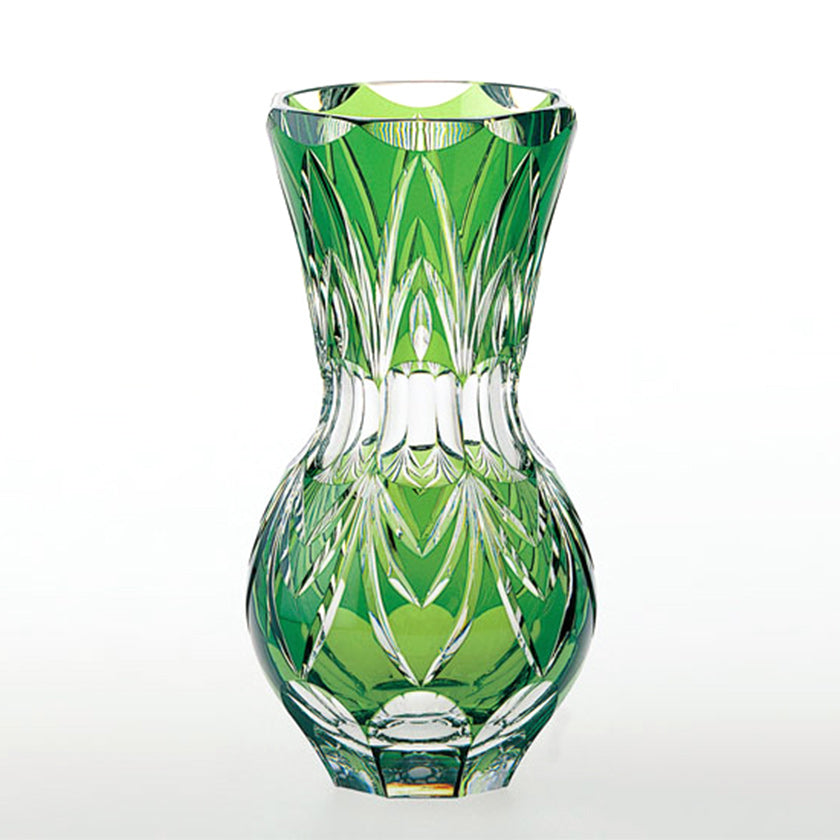 KAGAMI CRYSTAL GLASS 花瓶 VASE] GREEN | CRYSTAL GLASS | KAGAMI CRYSTAL ｜ARTISAN
