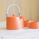 VOYAGE ORENGE ROUSSI TEA POT & TEACUPS 3-PIECE SET, Japanese Tea Set, Mino Ware