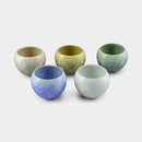 FLOWER CRYSTAL TEA BOWL (5 PIECE SET), Kyoto Ware, Kiyomizu Ware