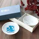 FOUR SEASONS MAGIC COLOR CHANGING HIRASAKAZUKI (4 PIECES), Sake Cup, Mino Ware