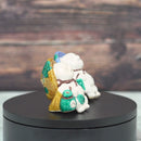 RACCOON FIGURINE TANUTANU LIKE KOKUTANI (YELLOW) FEMALE, Shigaraki Ware