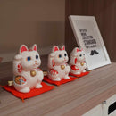 MANEKI NEKO FENG SHUI (WHITE) INNOCENT RELAX, Beckoning Lucky Cat, Edo Art Dolls