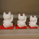 MANEKI NEKO FENG SHUI (WHITE) INNOCENT RELAX, Beckoning Lucky Cat, Edo Art Dolls
