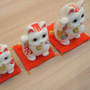 MANEKI NEKO FENG SHUI (WHITE) INNOCENT RELAX, Beckoning Lucky Cat, Edo Art Dolls