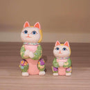 MANEKI NEKO, WISH TO THE STAR (CREPE MULTICOLOR), Beckoning Lucky Cat, Edo Art Dolls