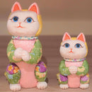 MANEKI NEKO, WISH TO THE STAR (CREPE MULTICOLOR), Beckoning Lucky Cat, Edo Art Dolls