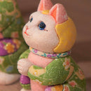 MANEKI NEKO, WISH TO THE STAR (CREPE MULTICOLOR), Beckoning Lucky Cat, Edo Art Dolls