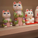 MANEKI NEKO, WISH TO THE STAR (CREPE MULTICOLOR), Beckoning Lucky Cat, Edo Art Dolls