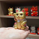 MANEKI NEKO, FENG SHUI (GOLD) FORTUNE, Beckoning Lucky Cat, Edo Art Dolls