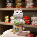 MANEKI NEKO, WISH TO THE STAR (CREPE MULTICOLOR), Beckoning Lucky Cat, Edo Art Dolls