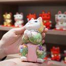 MANEKI NEKO, WISH TO THE STAR (CREPE MULTICOLOR), Beckoning Lucky Cat, Edo Art Dolls