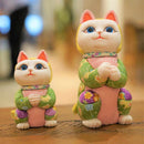 MANEKI NEKO, WISH TO THE STAR (CREPE MULTICOLOR), Beckoning Lucky Cat, Edo Art Dolls