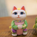 MANEKI NEKO, WISH TO THE STAR (CREPE MULTICOLOR), Beckoning Lucky Cat, Edo Art Dolls