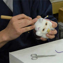 MANEKI NEKO, LEATHER ENAMEL, Beckoning Lucky Cat, Edo Art Dolls