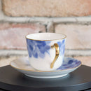 BLUE ROSE COFFEE CUP & SAUCER, Coffee Cup, Tea Cup, Porcelain