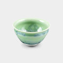 FLOWER CRYSTAL (GREEN) GUINOMI, Sake Cup, Kyo Ware, Kiyomizu Ware