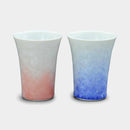 FLOWER CRYSTAL (WHITE & RED) FREE CUP (2 PIECE SET), Kyoto Ware, Kiyomizu Ware