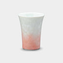 FLOWER CRYSTAL (RED ON A WHITE BACKGROUND) FREE CUP, Kyo Ware, Kiyomizu Ware