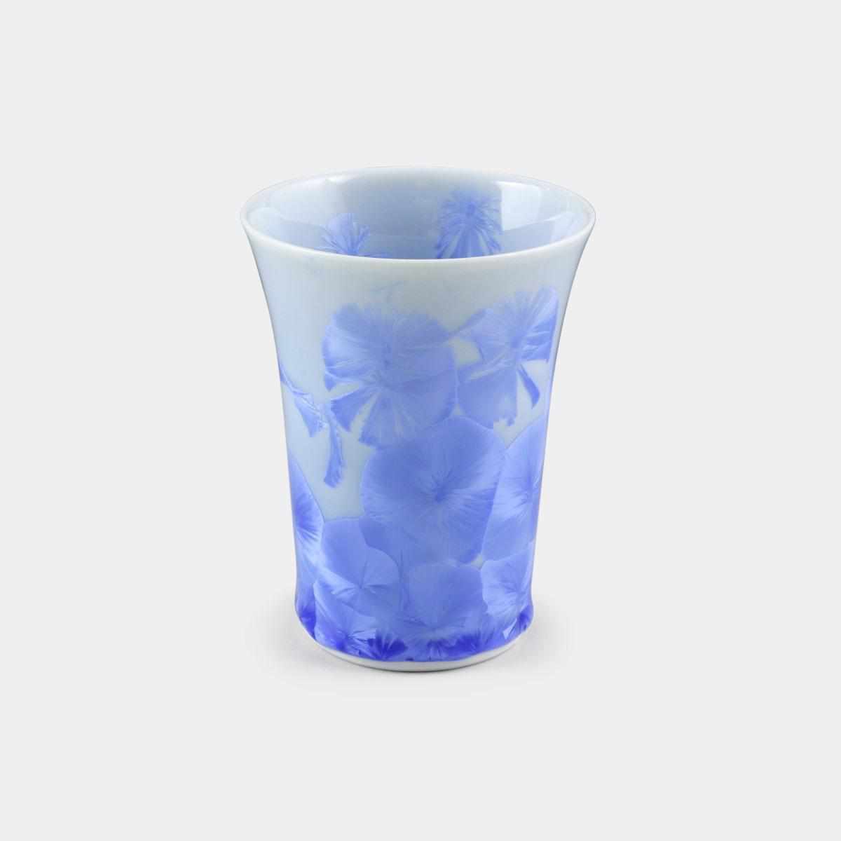 陶葊 花結晶 (青) フリーカップ【京焼-清水焼】 ｜ARTISAN