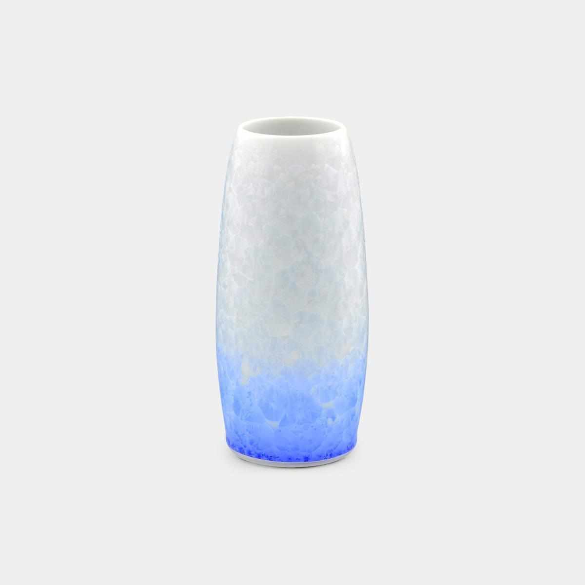 陶葊　花器 陶葊 花結晶 (白地青) 花瓶【京焼-清水焼】 ｜ARTISAN