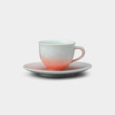 FLOWER CRYSTAL (RED ON A WHITE BACKGROUND) COFFEE CUP, Kyo Ware, Kiyomizu Ware