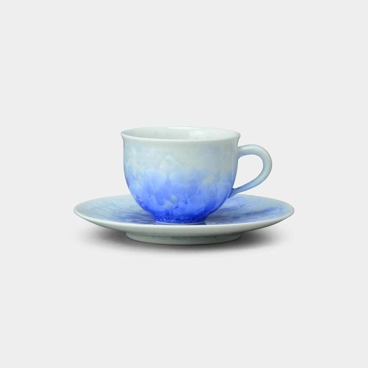 希少 京焼陶葊 菖蒲絵 陶器 ティーカップ＆ソーサー兼プレート 希少 京