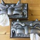 TISSUE CASE (ONIGAWARA WITH A GLARING FACE), Tissue Box Cover, Sanshu Onigawara Crafts