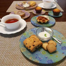 PLATE (SAKURA) PINK & BLUE 6 PIECE SET, Nishijin Textile