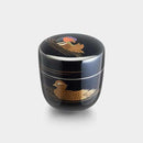 WAJIMA FINISH JUJUBE MANDARIN DUCK LACQUER WORK, Japanese Tea Cup, Osaka Naniwa Suzuki