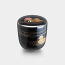 WAJIMA FINISH JUJUBE MANDARIN DUCK LACQUER WORK, Japanese Tea Cup, Osaka Naniwa Suzuki