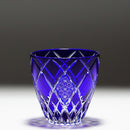 GUINOMI KIKU YARAI (BLUE), Sake Glass, rinzen Kiriko