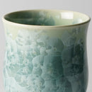 FLOWER CRYSTAL (GREEN TEA) YUNOMI (2 PIECE SET), Japanese Tea Cup, Kyo Ware, Kiyomizu Ware