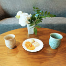 FLOWER CRYSTAL (GREEN TEA) YUNOMI (2 PIECE SET), Japanese Tea Cup, Kyo Ware, Kiyomizu Ware