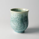 FLOWER CRYSTAL (GREEN TEA) YUNOMI (2 PIECE SET), Japanese Tea Cup, Kyo Ware, Kiyomizu Ware