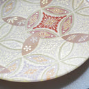 PLATE (HANA CLOISONNE) BEIGE & BLACK 2 PIECE SET, Large Plate, Platter, Nishijin Textile