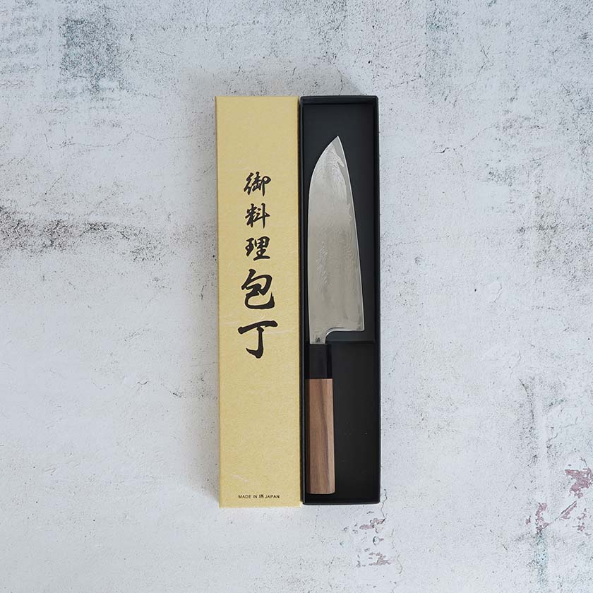 Santoku kitchen knife Stainless steel 165mm Made in Japan - Osaka