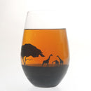 SUNSET IN SAVANNAH GIRAFFE, Glass, Mino Ware