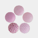 Set of 5 SMALL DISH (Plate) Pink Luster, Mino Wares, Marumo Takagi