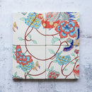KEMONODE CERAMIC TILE NO.3, Art Panel, Dish Set, Kyoto Yuzen Dyeing