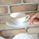 GOLD LINE CUP & SAUCER, DESSERT PLATE SET (2 PIECES EACH), Porcelain