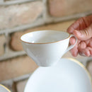 GOLD LINE CUP & SAUCER, DESSERT PLATE SET (2 PIECES EACH), Porcelain